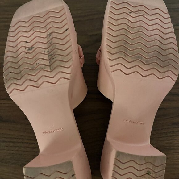 BP Lollie Baby Pink Chain Link Heeled Sandal Slides Barbiecore sz 10 Nordstrom - Picture 10 of 10